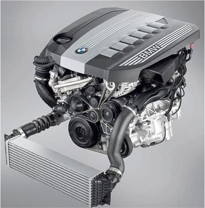 The BMW six cylinder Diesel engine.