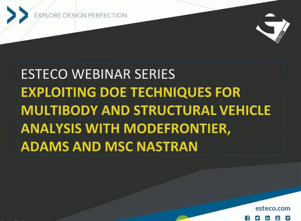 ESTECO Webinar series exploiting doe techniques for multibody and structural vehicle analysis with modeFRONTIER